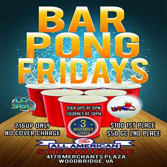 Pong Fridays at The All American Steakhouse Woodbridge CLICK FOR INFO!